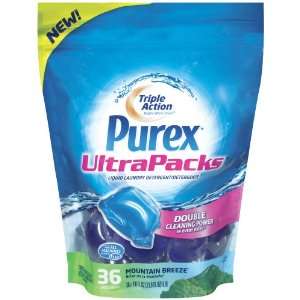 Purex Ultra Packs Liquid Laundry Detergent, Mountain Breeze, 36 Count