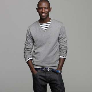 Slim cotton cashmere V neck sweater   slim   Mens Men_Special_Sizes 
