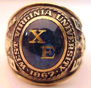 1966 West Virginia University 10K Mans Class Ring  
