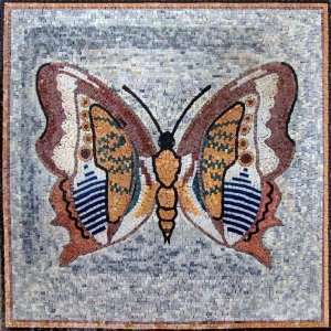   40x40 Butterfly Marble Mosaic Art Wall Floor Decor