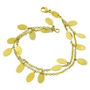    14 Karat Yellow Gold Double Row Luna Bracelet (7 inch): Jewelry
