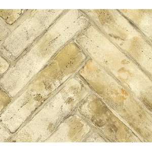  Seashell Faux Herringbone Brick Wallpaper