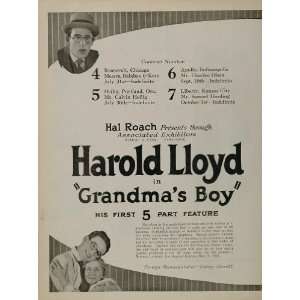   Harold Lloyd Grandmas Boy Hal Roach Film Ad RARE   Original Print Ad