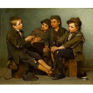   Oil Reproduction   John George Brown   24 x 20 inches   A Tough Story
