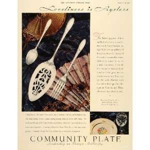 1933 Ad Community Plate Lady Hamilton Design Silverware 