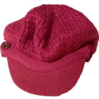 Womens Pink Knit Newsboy Hat baseball cap  