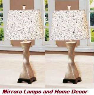   LAMP SET**27 TWILIGHT SILVER TWIST RETRO MODERN TABLE LAMPS  