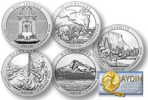   Ounce Each America The Beautiful 5 Bullion Coin Set 25 Troy Ounces