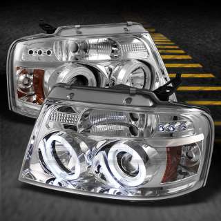   PICKUP CHROME DUAL CCFL HALO PROJECTOR LED G2 HEADLIGHTS LAMPS  