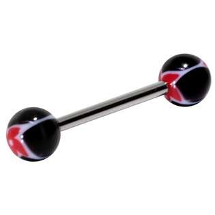   Red Butterfly Black UV Acrylic Tongue Ring  Barbell Body Jewelry