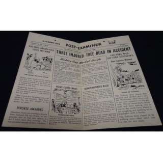 July 1945 Vintage PAUL WEBB Calendar THE MOUNTAIN BOYS  