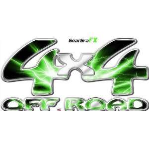  4x4 Off Road Lightning Green Truck Decal: Automotive