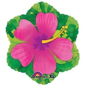    18 Pink Hibiscus Junior   Hawaiian/Luau Balloon Toys & Games