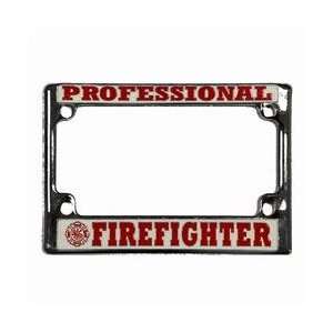  Firefighter Motorcycle License Plate Frame: Patio, Lawn 