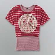   Kids Girls Striped Tank and Crop Top Set   Peace Sign 