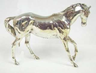 Elegant artisan sterling silver model of a royal horse. Beautifully 