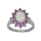 Lab Created Opal and Lab Created Pink Sapphire Ring