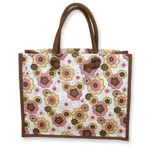  Blush Blooms Woven Jute Tote Bag: Jewelry