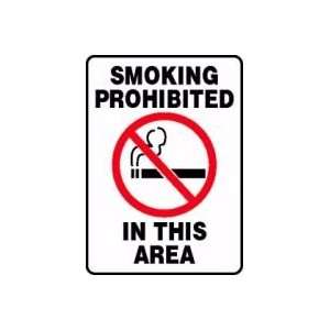   PROHIBITED IN THIS AREA (W/GRAPHIC) 14 x 10 Plastic Sign Home