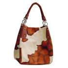 huafu New Womens Tan & Dark Yellow winter bag zip top closure Handbag 
