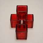 24 Pieces 2 Square Ruby Red Glass Voti