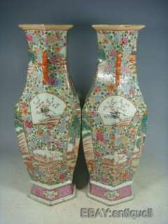 beautiful chinese gilded rose medallion porcelain vases  