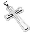   Large Stainless Steel Three Trier Gothic Cross Pendant   81mm x 50mm