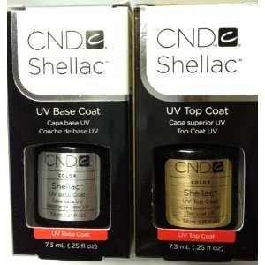  Cnd Shellac Gel Topcoat (0.25 Oz) and Basecoat (0.25 Oz 
