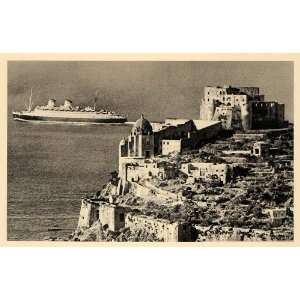  1943 Aragonese Castle Ischia Italy Ship Fortress Island 