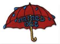 girl/boy/cub RAINED OUT Fun Patches Crests SCOUT/GUIDES  