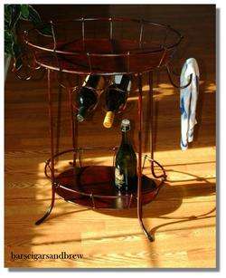 Bronze Bar Wine Table bottle holder OVAL SIDE furniture metal antique 