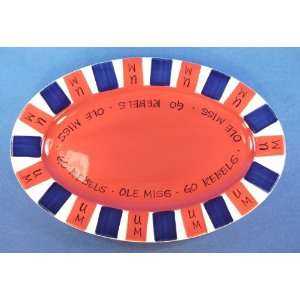  Ole Miss Mississippi Rebels Ceramic Oval Platter: Kitchen 