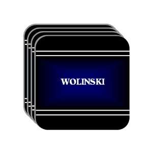   Name Gift   WOLINSKI Set of 4 Mini Mousepad Coasters (black design