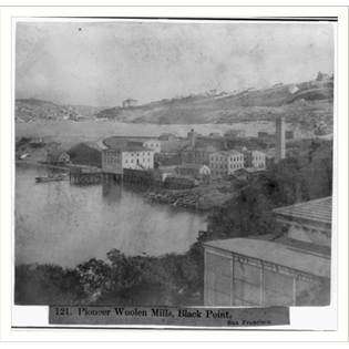 Historic Print (L): Pioneer Woolen Mills, Black Point, San Francisco 