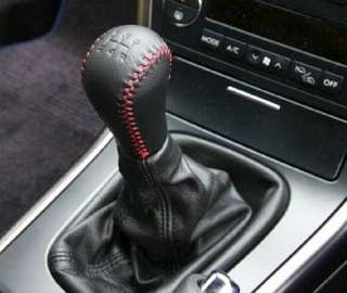 Subaru Impreza WRX STi Leather shift gear knob. Red stitching.