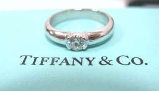 Tiffany & Co Etoile Solitaire PLAT Diamond Ring .29ct  