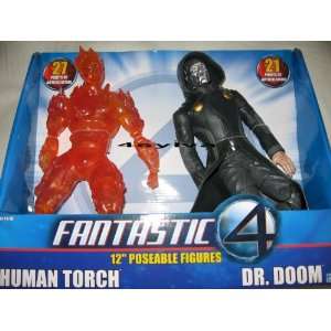    Fantastic Four 12 Figures Dr. Doom & Human Torch Toys & Games