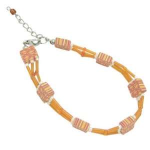  Orange Antique Design Fimo Bracelet Jewelry