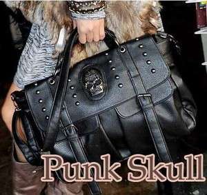 Punk Skull Lady PU Leather Handbag Shoulder Bag#89  