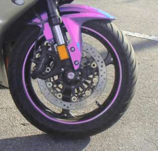Pink Motorcycle Car Rim Stripe Wheel Tape Decal   
