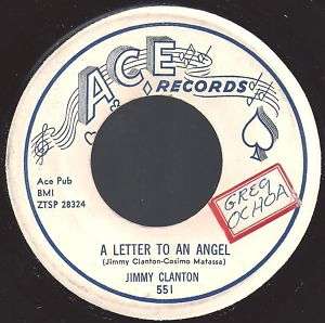 JIMMY CLANTON LETTER TO AN ANGEL/PART OF ME 45 RPM ACE  