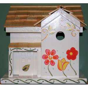  Hand Painted Floral Bird House: Patio, Lawn & Garden