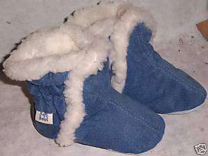MOXIES leather and SUEDE baby soft sole boots DENIM 6 12M you pick 