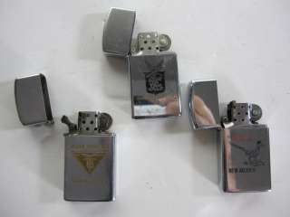 9pc Lot Vintage Zippo Slim Lighters   Advertising *No Reserve*  
