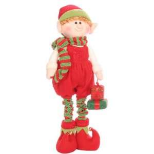  24 Plush Red and Green Standing Boy Elf Christmas Figure 