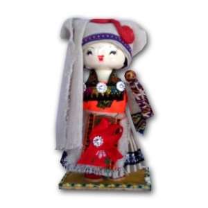  Peacock CHINADOLL14 6 Inch Wood Doll with various minority costumes 