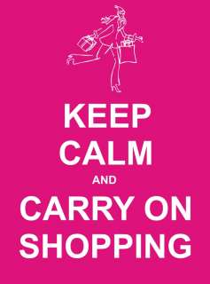 KEEP CALM AND CARRY ON SHOPPING METAL PLAQUE  