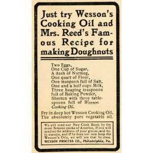 1901 Ad Wesson Process Co Cooking Oil Doughnut Recipe   Original Print 