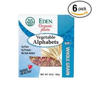 Eden Organic Vegetable Alphabets, 16 Ounce Packages (Pack of 6)