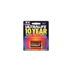 Ultralife Smoke Alarm 9V Lithium Battery Retail Pack 